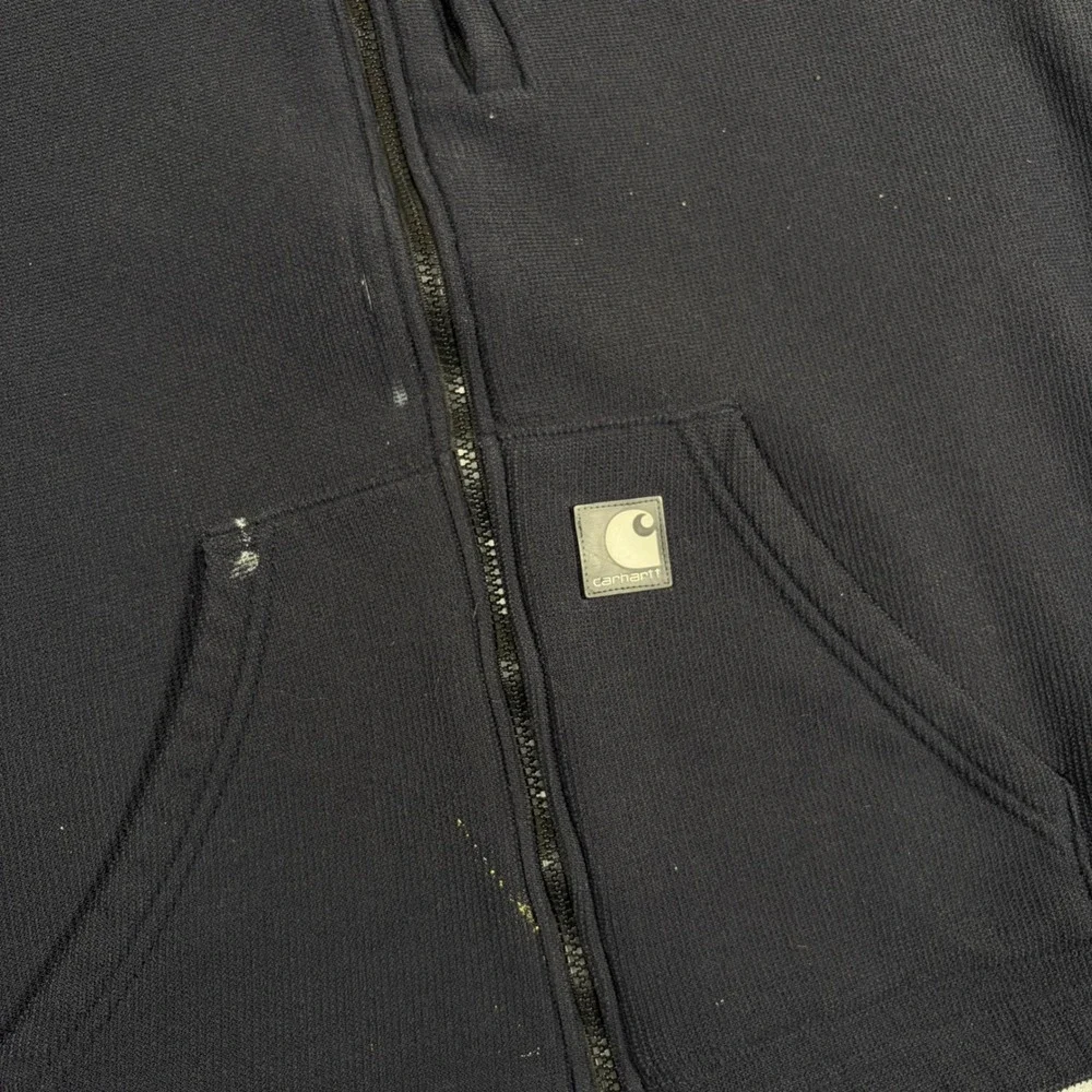 Carhartt V28 NVY Fleece Lined Vest Mens Medium Navy Blue Full Zip Workwear